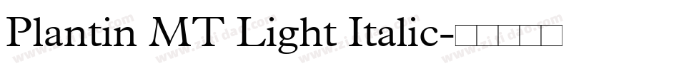 Plantin MT Light Italic字体转换